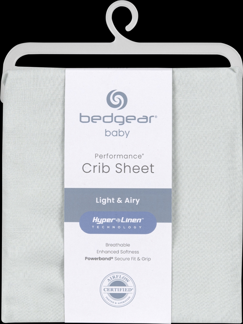 Bedgear Hyper-Linen Light Green Crib Bed Sheet - Thumbnail - Image 1