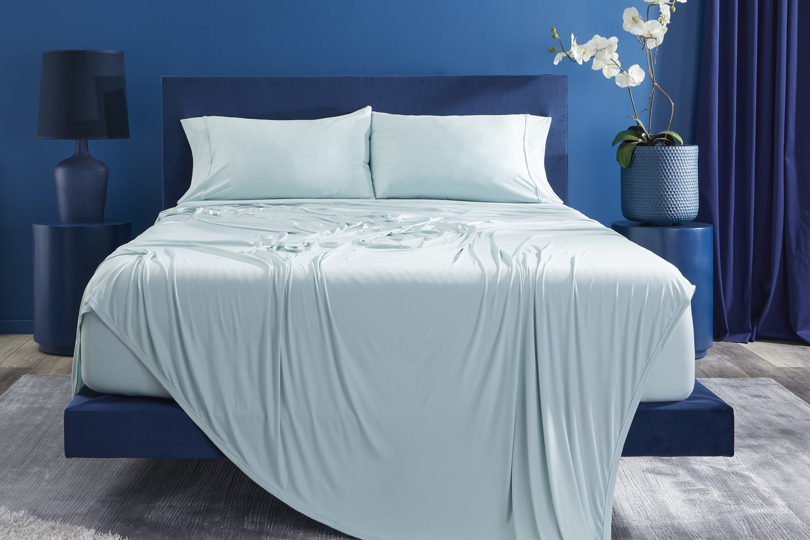 Bedgear Ver-Tex Misty Blue 4 Pc King/California King Sheet Set - Thumbnail - Image 2