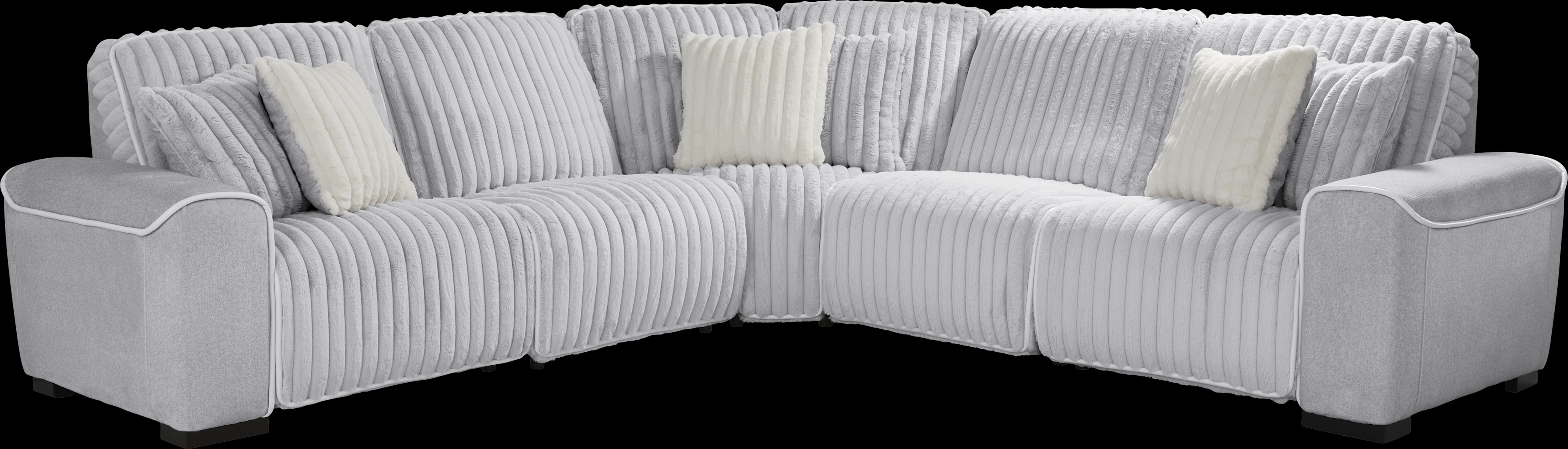 Bedingfield Gray 5 Pc Dual Power Reclining Sectional - Thumbnail - Image 3