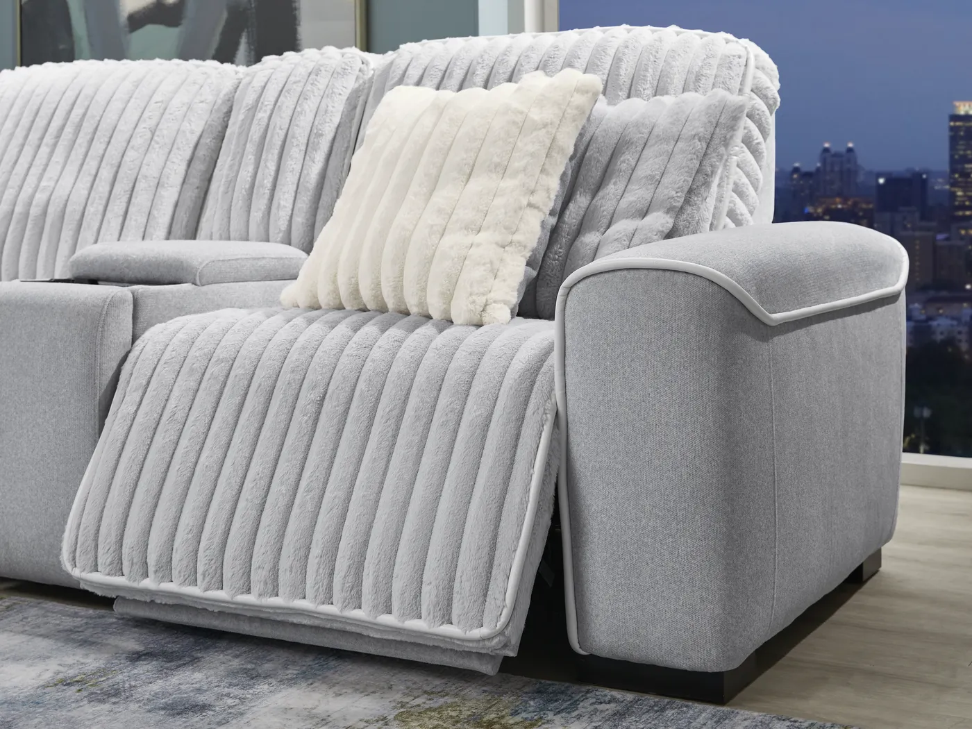 Bedingfield Gray 9 Pc Dual Power Reclining Sectional Living Room - Thumbnail - Image 6