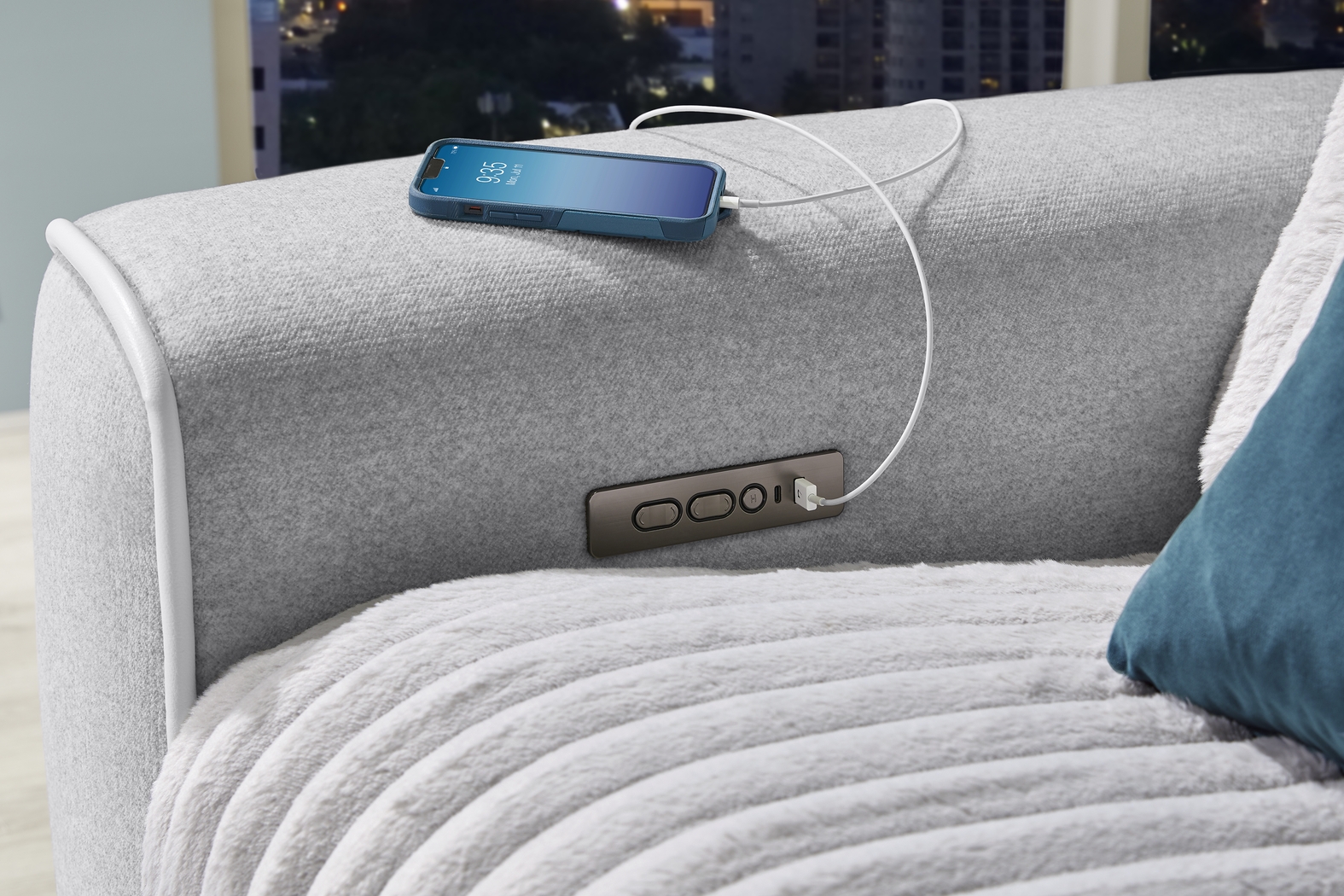 Bedingfield Gray 10 Pc Dual Power Reclining Sectional Living Room - Thumbnail - Image 5