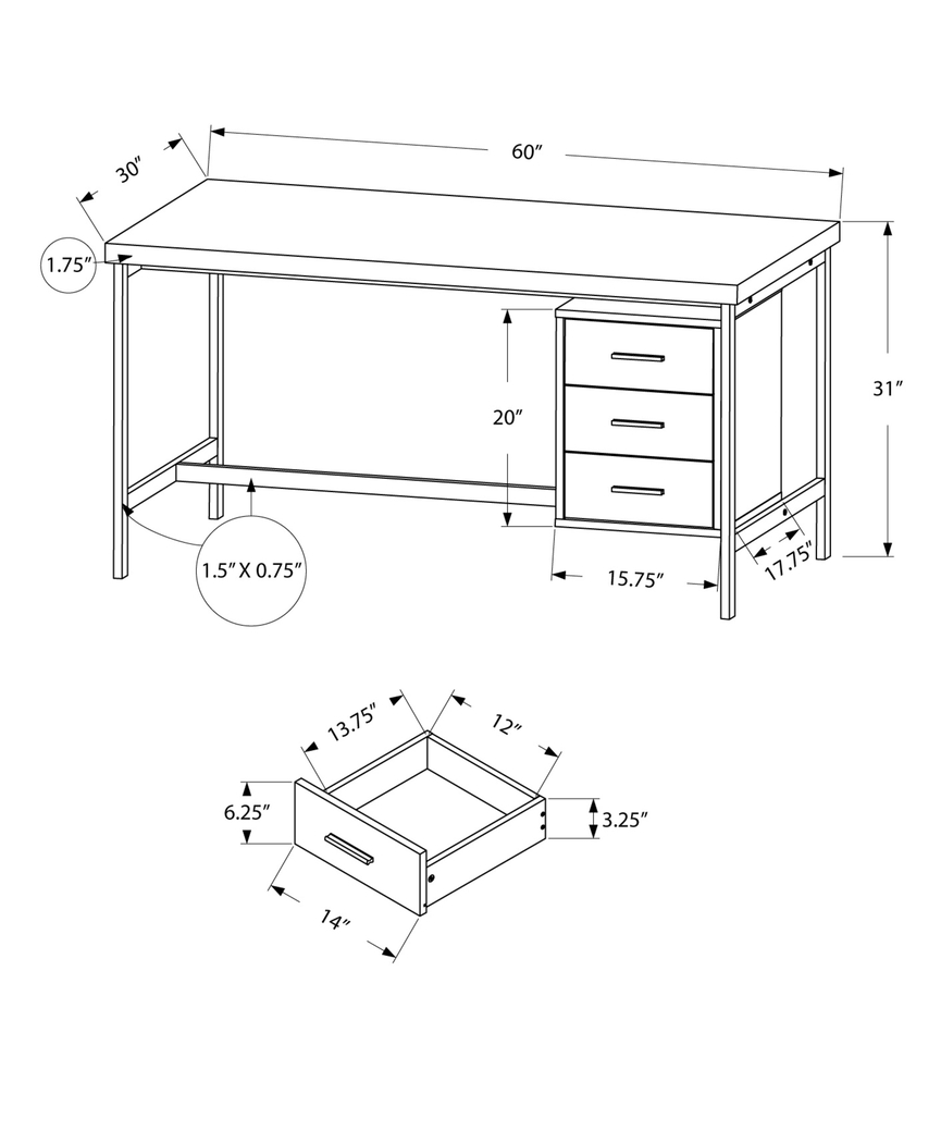 Bedlington Black Desk - Thumbnail - Image 4