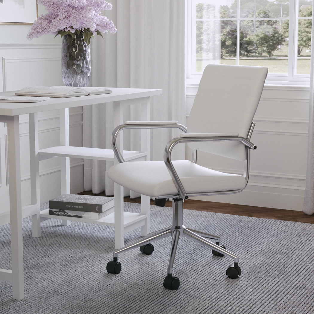 Bedner White Office Chair - Thumbnail - Image 3