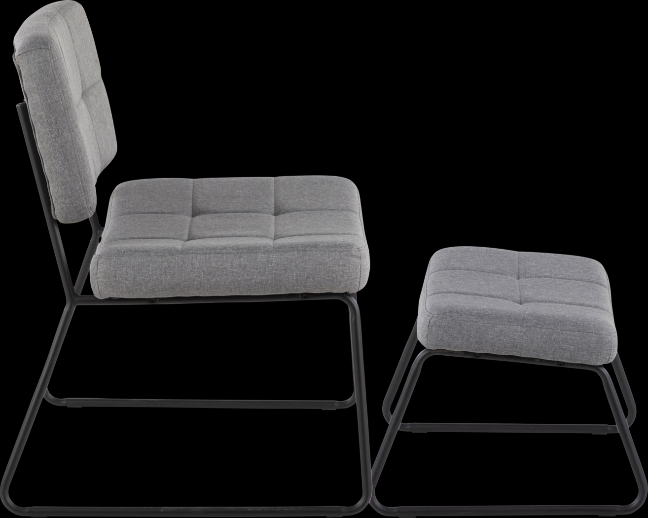 Beechtree Gray Accent Chair and Ottoman - Thumbnail - Image 2