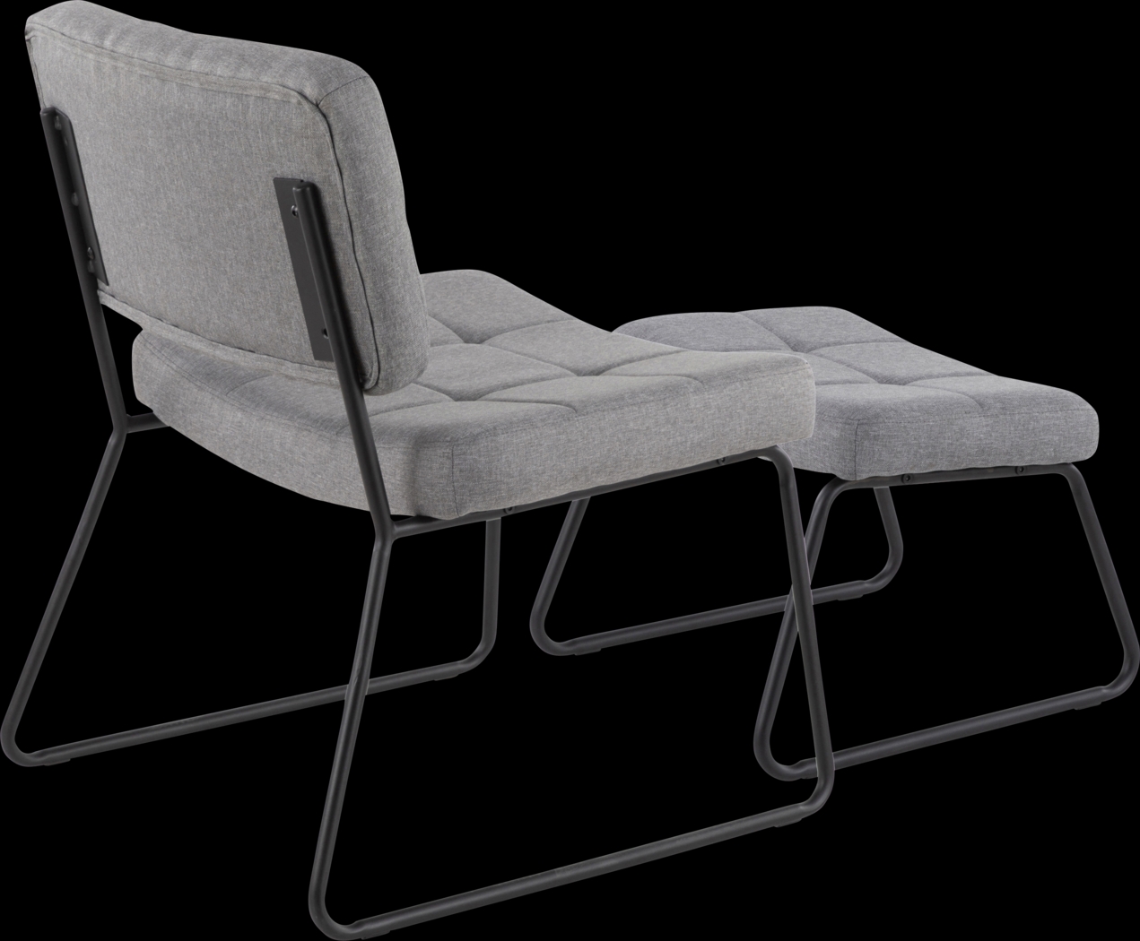 Beechtree Gray Accent Chair and Ottoman - Thumbnail - Image 3