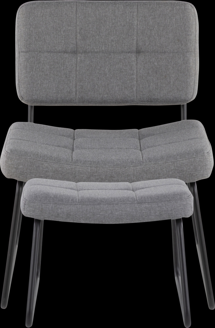 Beechtree Gray Accent Chair and Ottoman - Thumbnail - Image 5