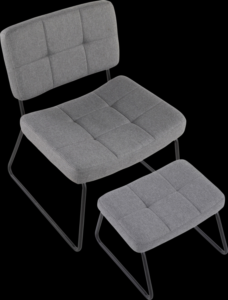 Beechtree Gray Accent Chair and Ottoman - Thumbnail - Image 6