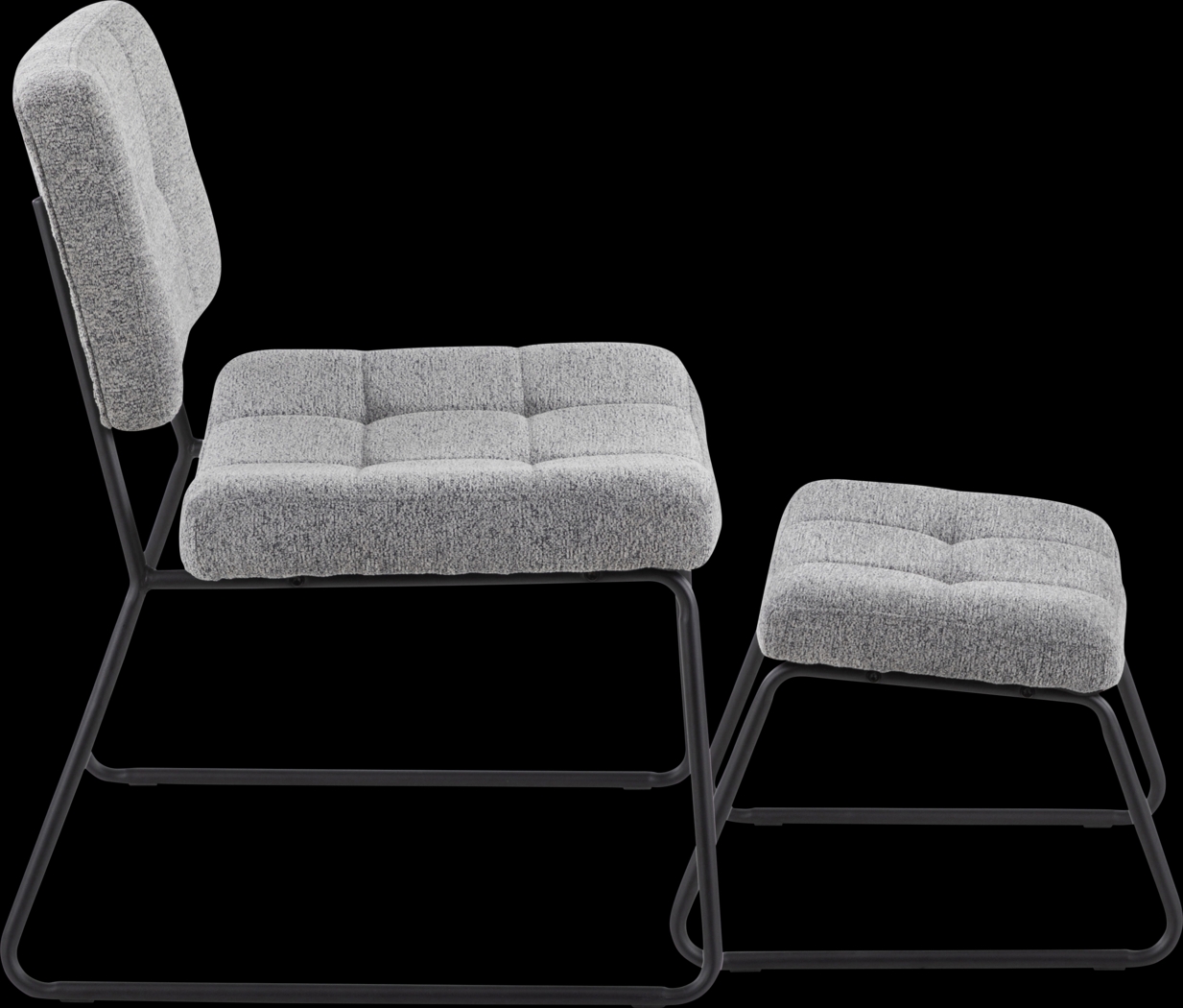 Beechtree Light Gray Accent Chair and Ottoman - Thumbnail - Image 2