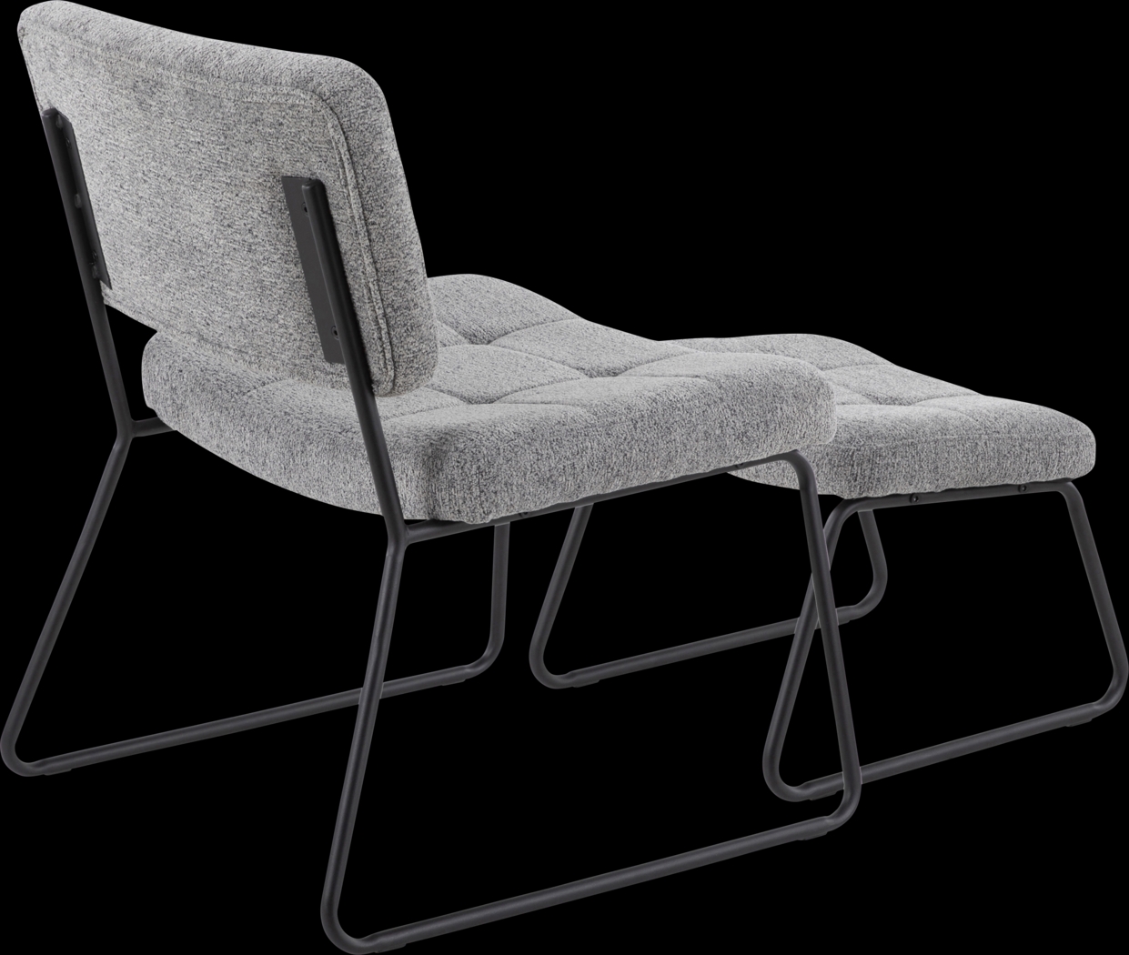 Beechtree Light Gray Accent Chair and Ottoman - Thumbnail - Image 3