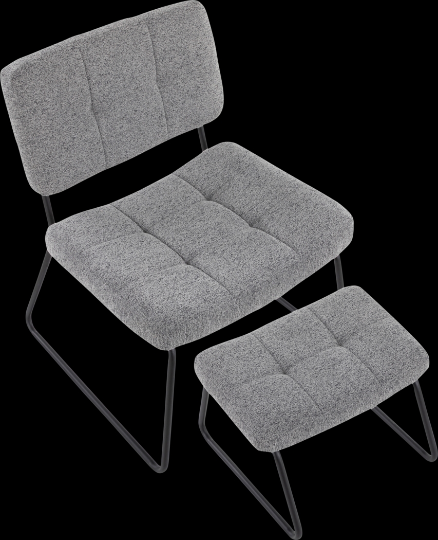 Beechtree Light Gray Accent Chair and Ottoman - Thumbnail - Image 6