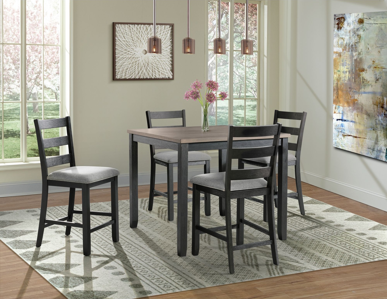 Beedlescape Black Counter Height Stool, Set of 2 - Thumbnail - Image 2