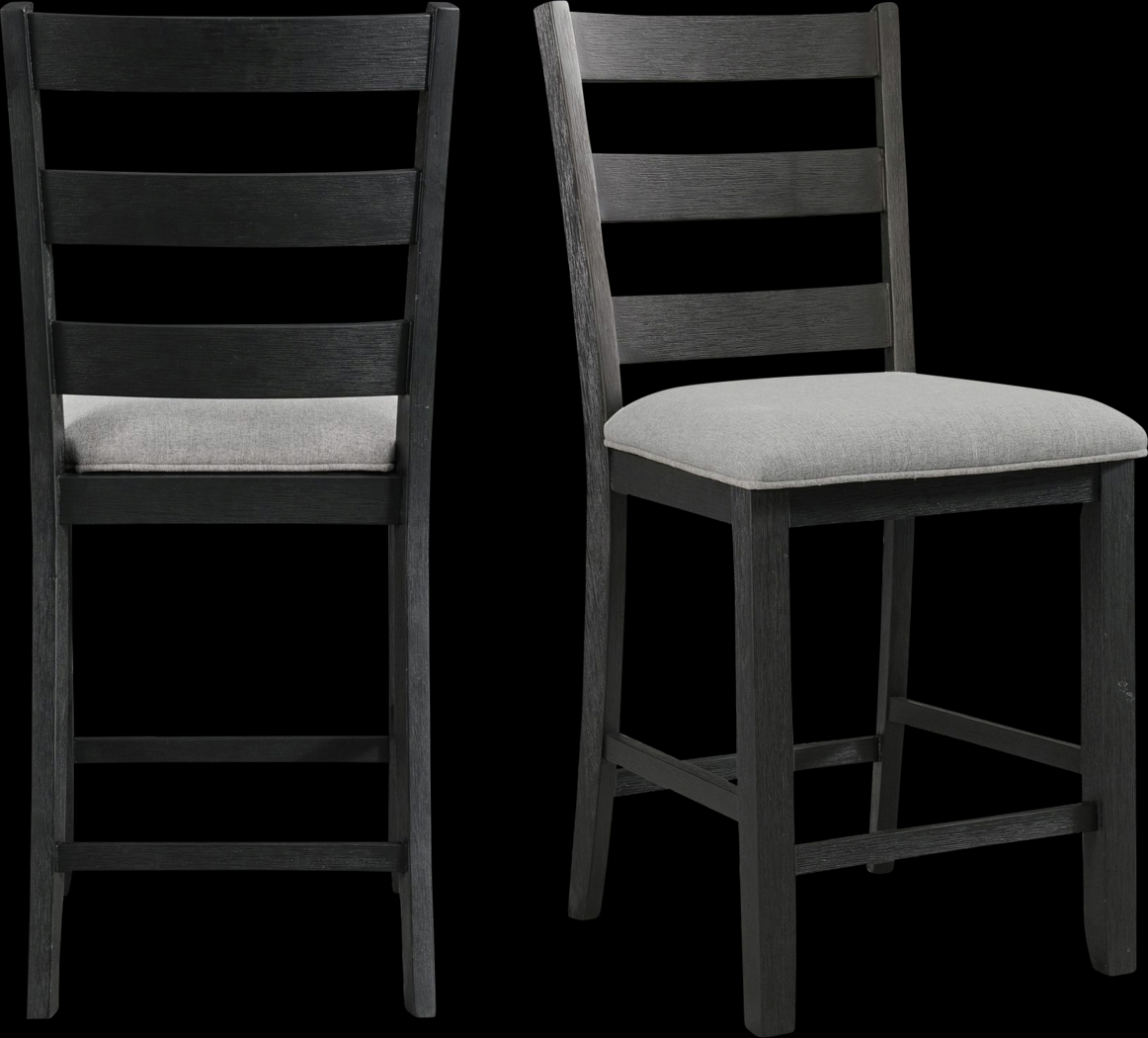 Beedlescape Black Counter Height Stool, Set of 2 - Thumbnail - Image 1