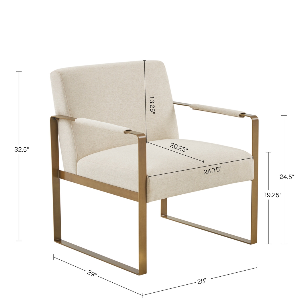 Beevile Cream Accent Chair - Thumbnail - Image 9