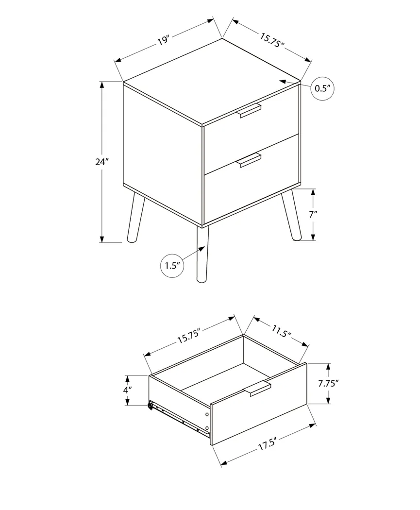 Beeworth Gray Nightstand - Thumbnail - Image 4