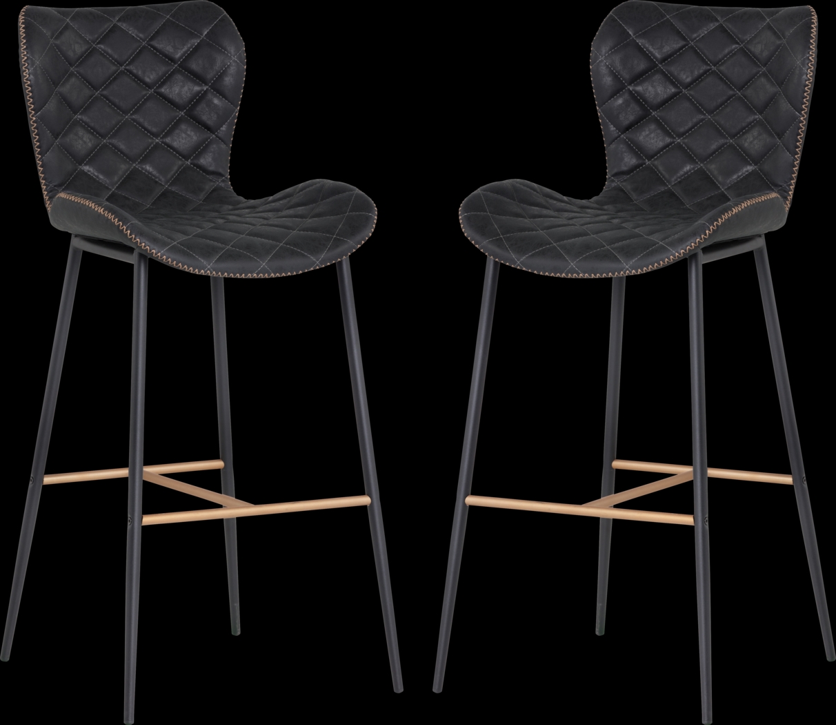 Beideman Black Barstool, Set of 2 - Thumbnail - Image 1