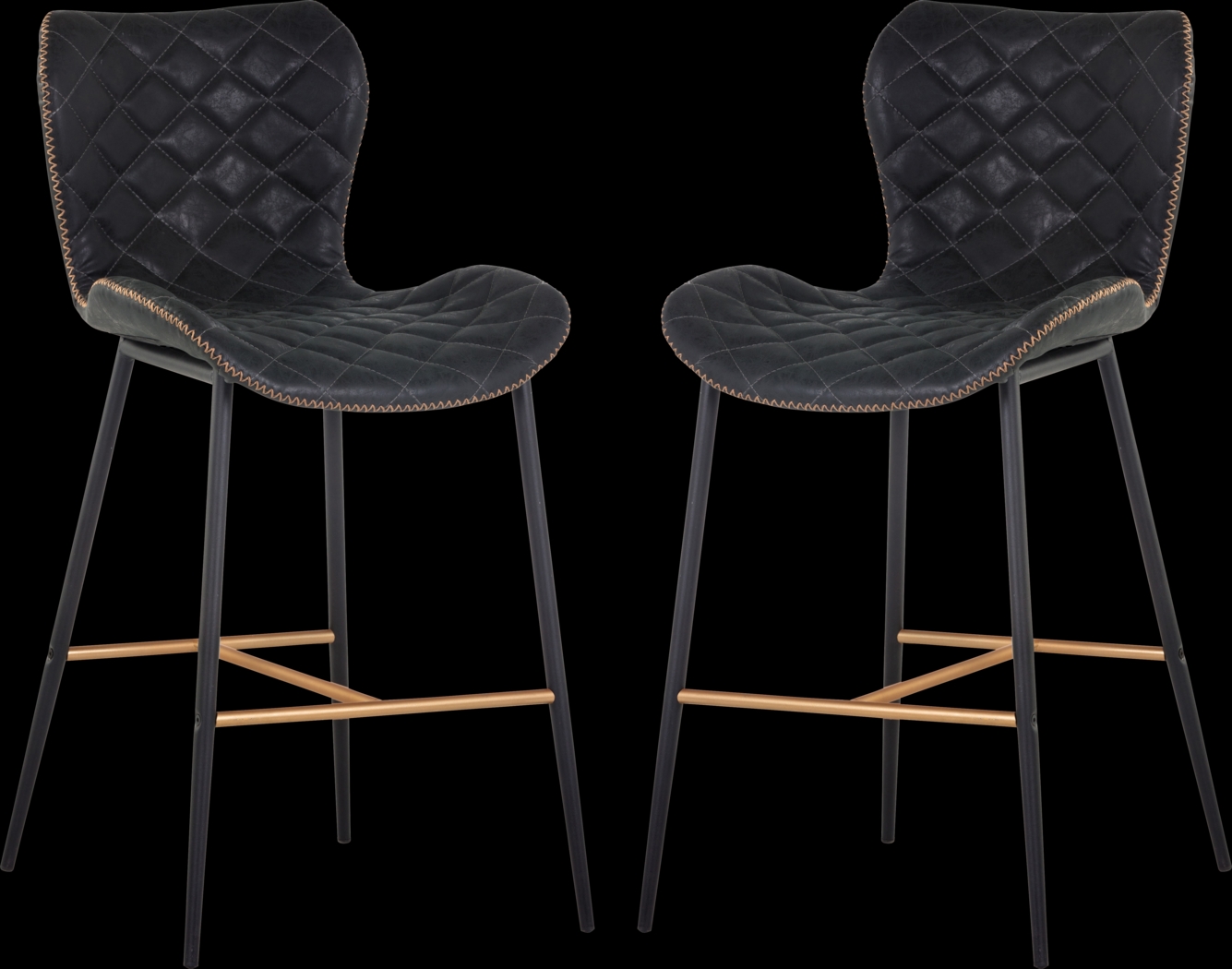 Beideman Black Counter Height Stool, Set of 2 - Thumbnail - Image 1