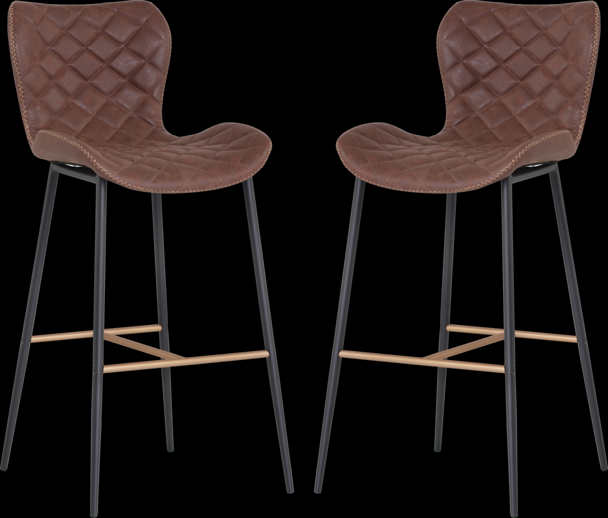 Beideman Brown Barstool, Set of 2 - Thumbnail - Image 1