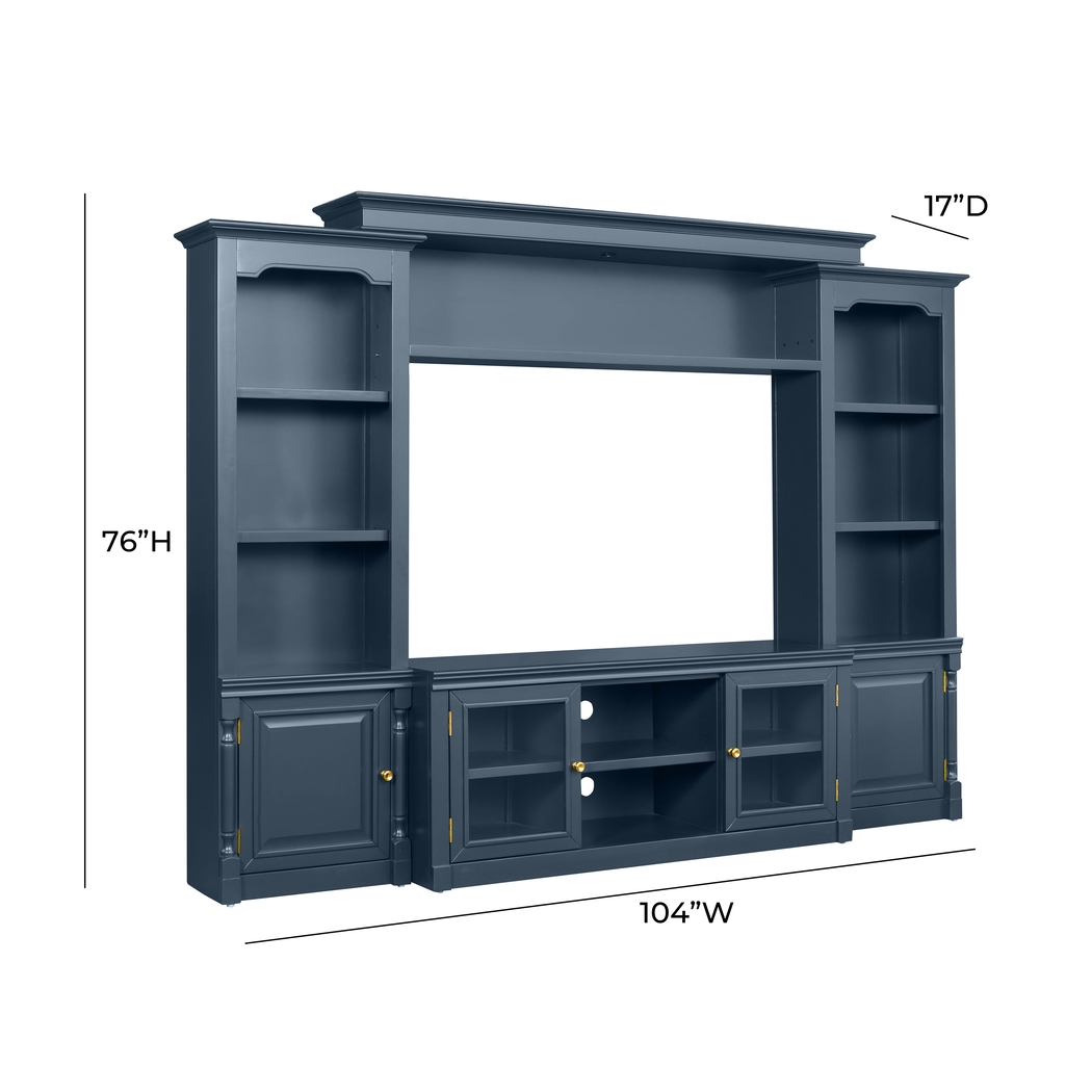 Beidiman I Blue 4 Pc Wall Unit with 104.5 in. Console - Thumbnail - Image 14