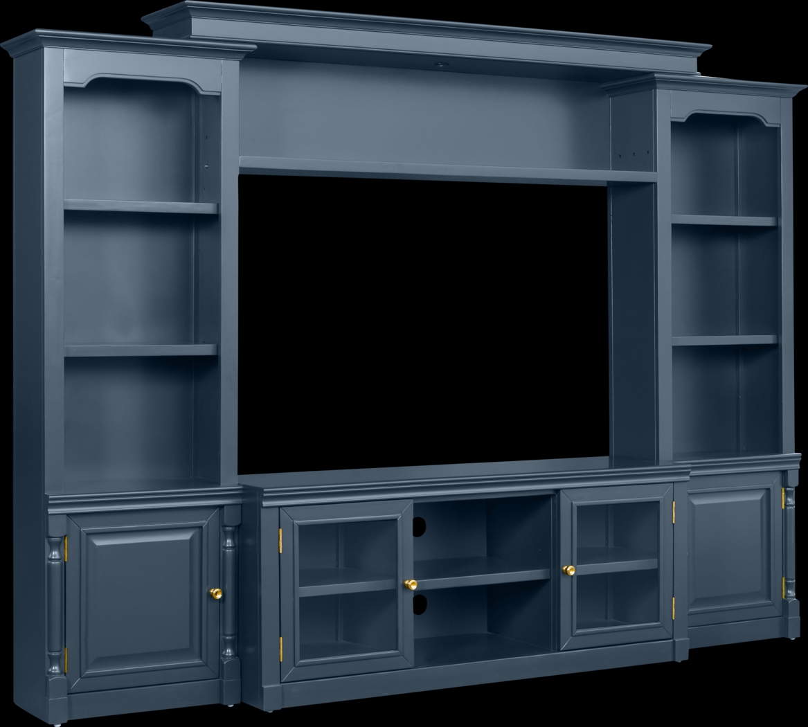 Beidiman I Blue 4 Pc Wall Unit with 104.5 in. Console - Thumbnail - Image 7