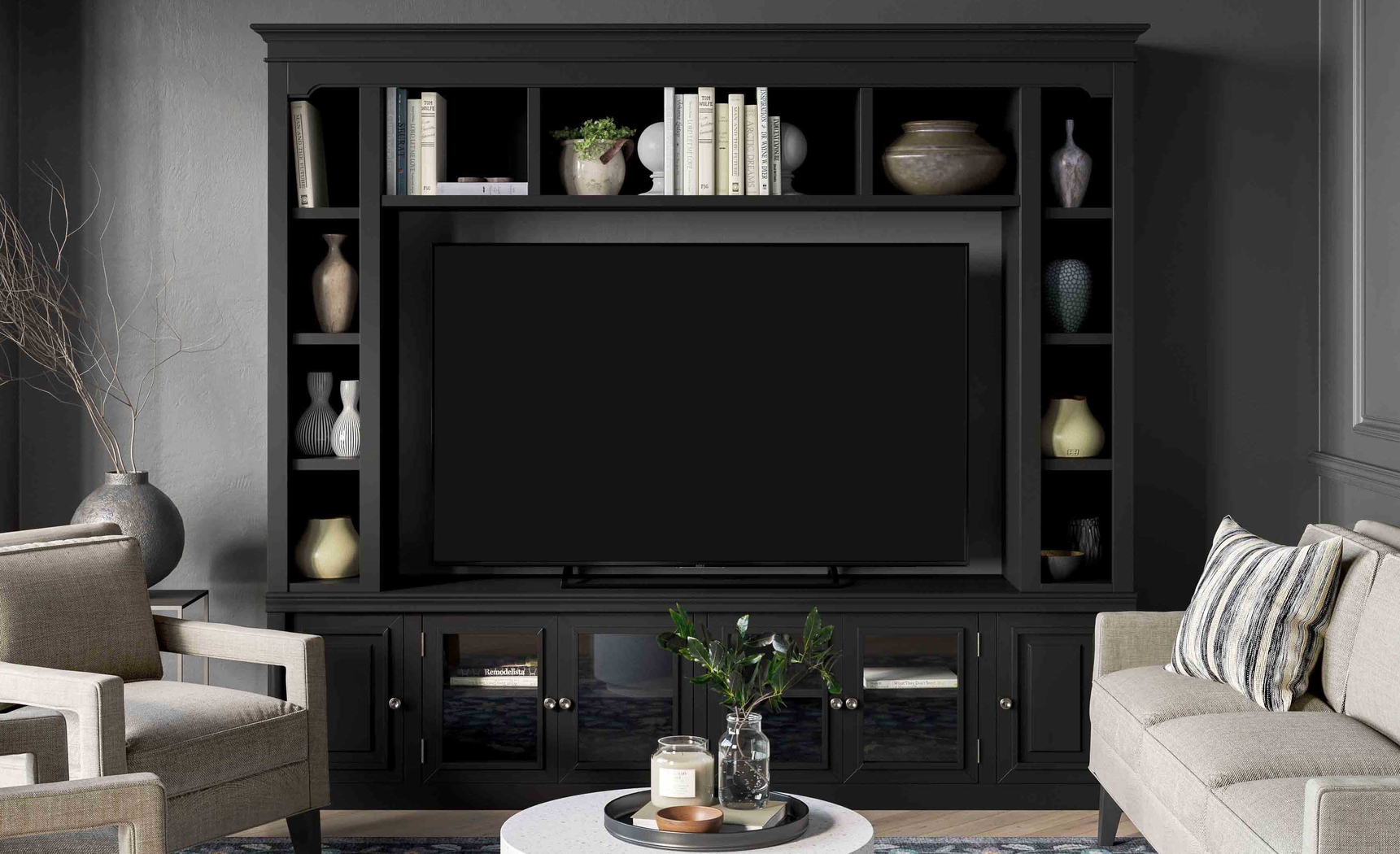 Beidiman II Charcoal 3 Pc Wall Unit with 98.5 in. Console - Thumbnail - Image 10