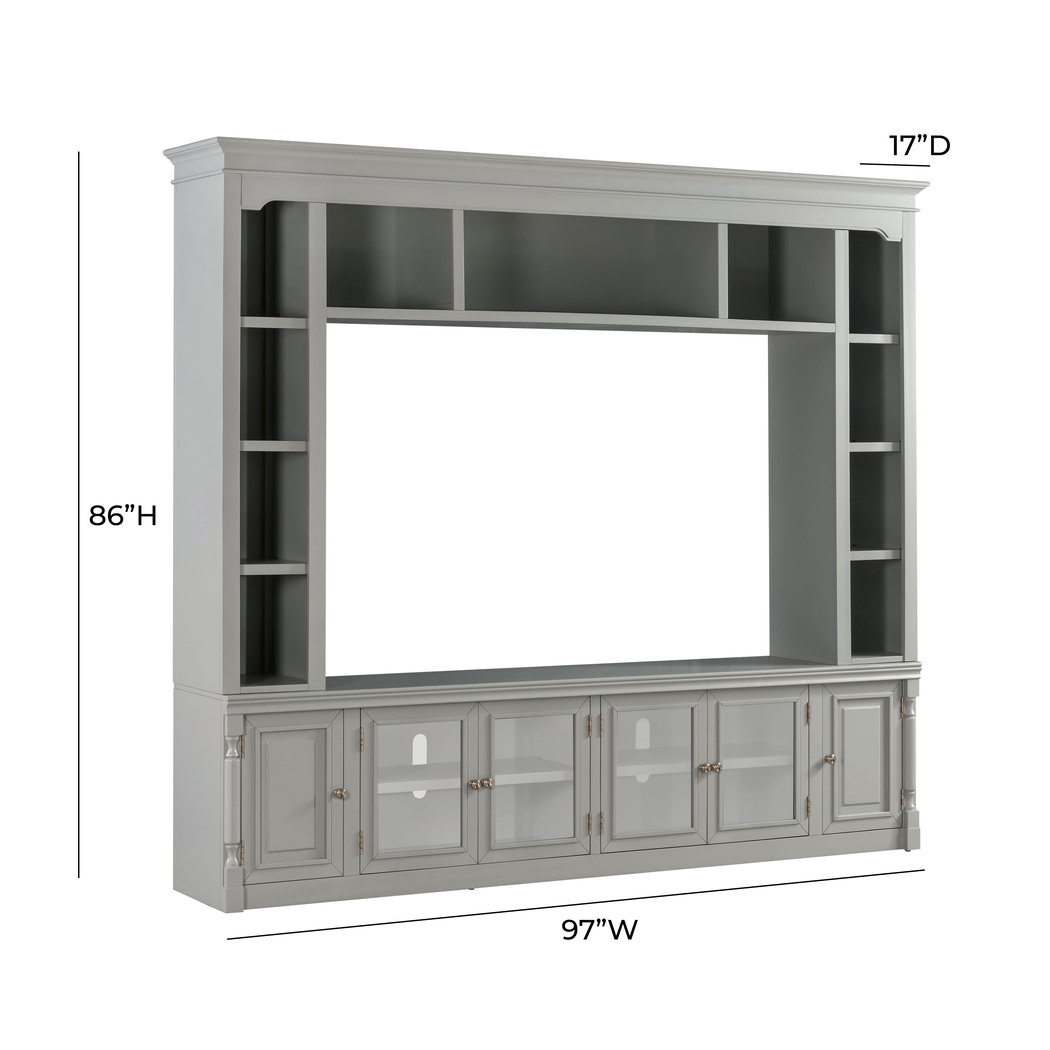 Beidiman II Gray 3 Pc Wall Unit with 98.5 in. Console - Thumbnail - Image 11