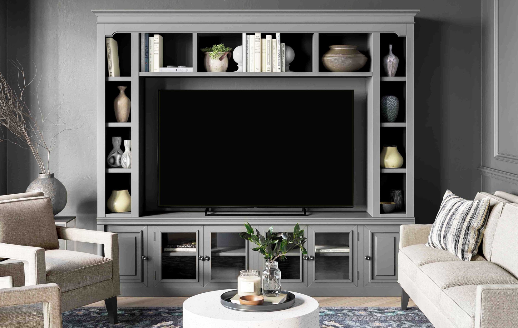Beidiman II Gray 3 Pc Wall Unit with 98.5 in. Console - Thumbnail - Image 10