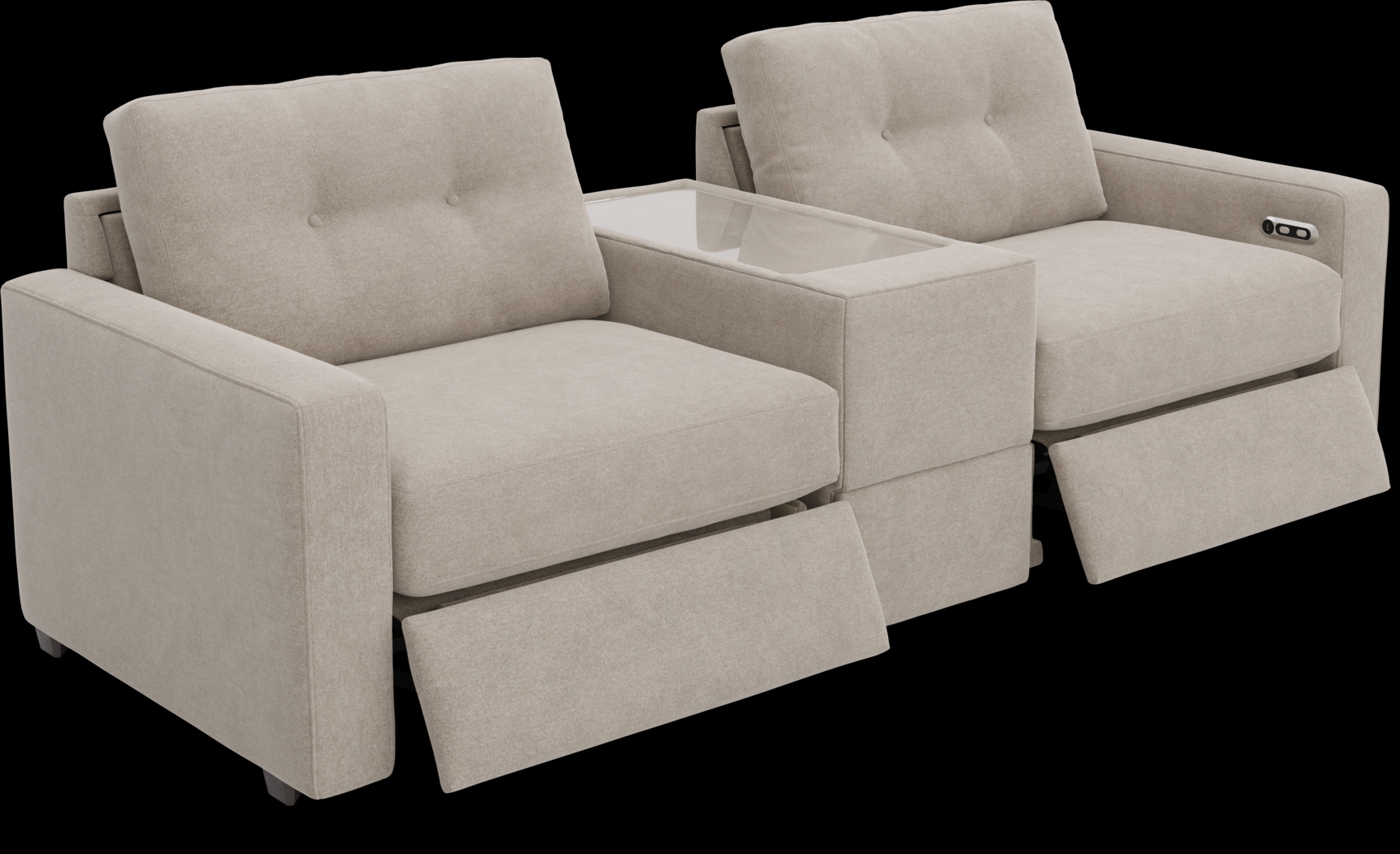 Beige 3 Pc Power Reclining ModularOne - Thumbnail - Image 1