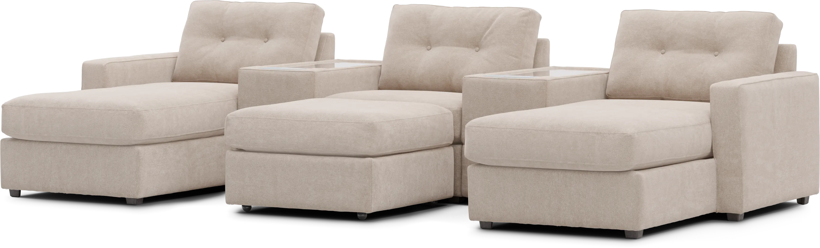 Beige 6 Pc ModularOne with Media Consoles - Thumbnail - Image 4
