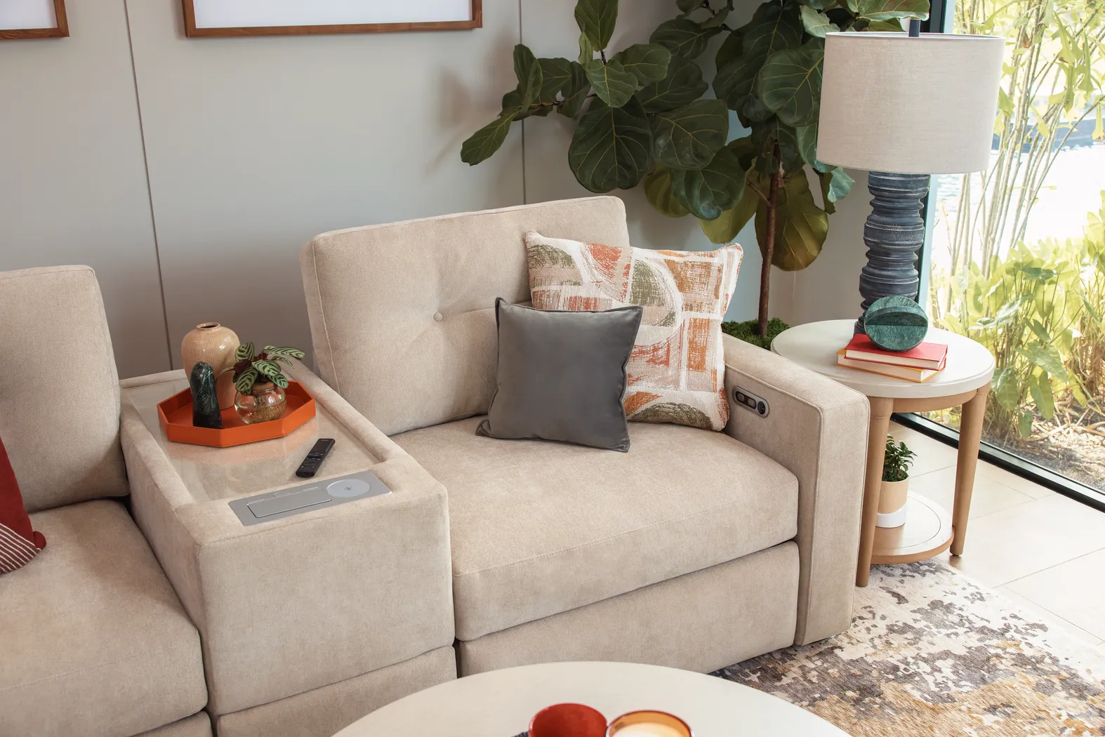 Beige 7 Pc ModularOne Sleeper with Media Consoles - Image 17