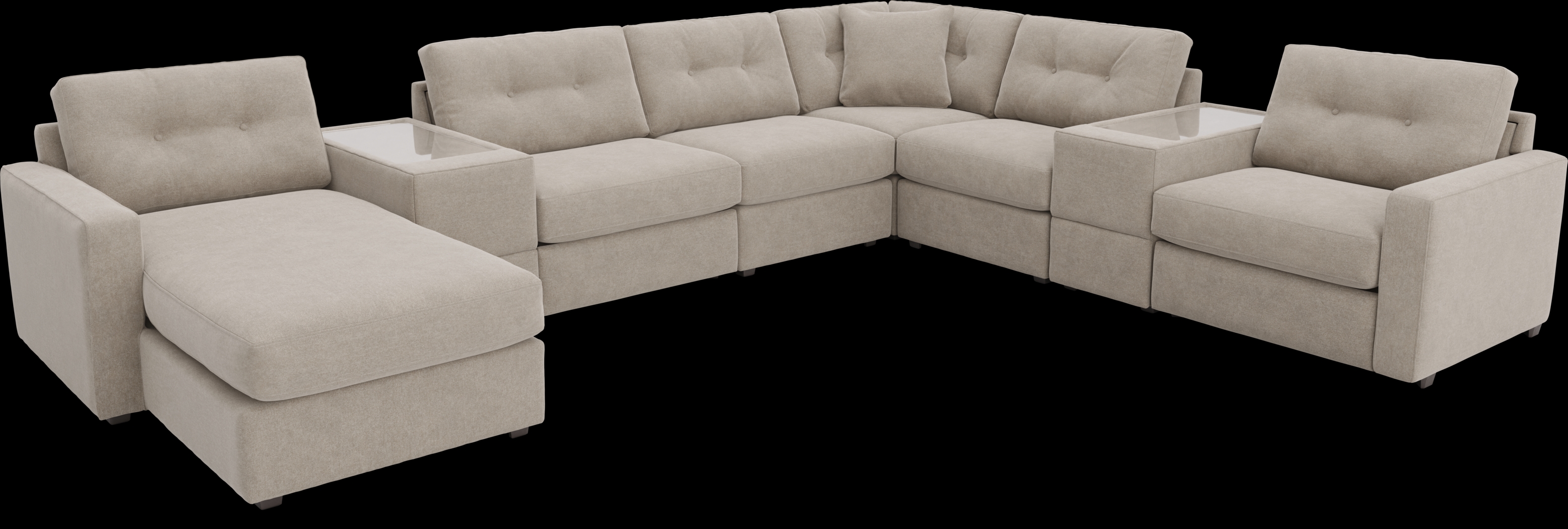 Beige 8 Pc Power Reclining ModularOne - Thumbnail - Image 1