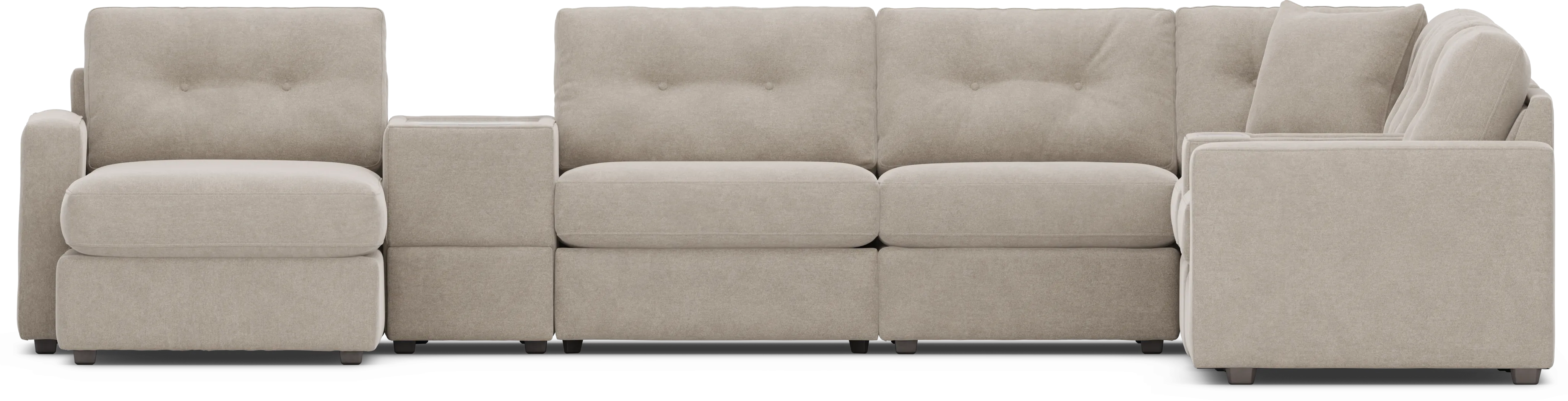Beige 8 Pc Power Reclining ModularOne with Media Consoles - Thumbnail - Image 3