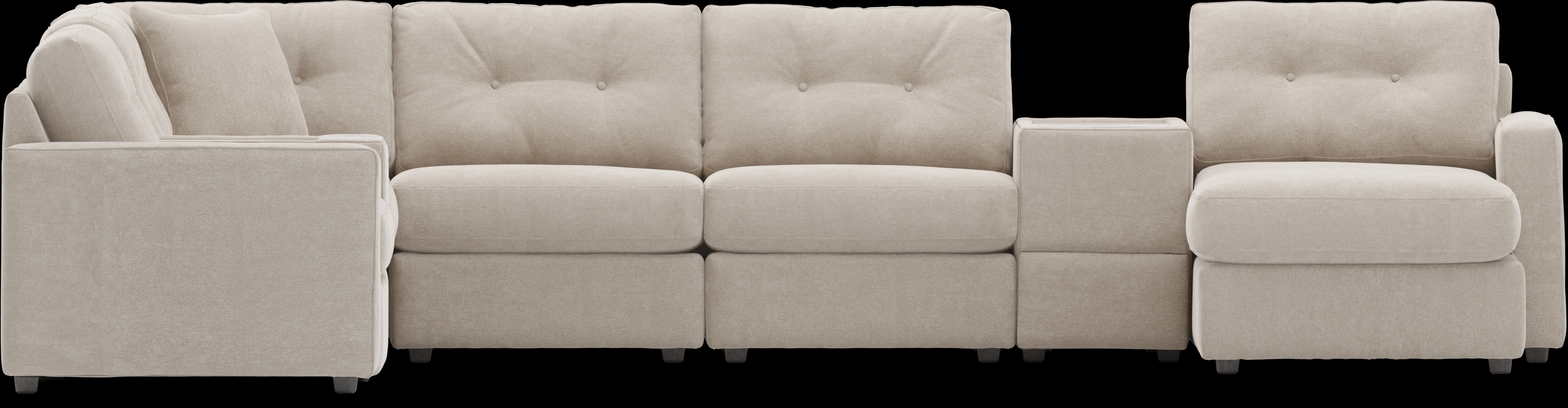 Beige 8 Pc Power Reclining ModularOne with Media Consoles - Thumbnail - Image 2