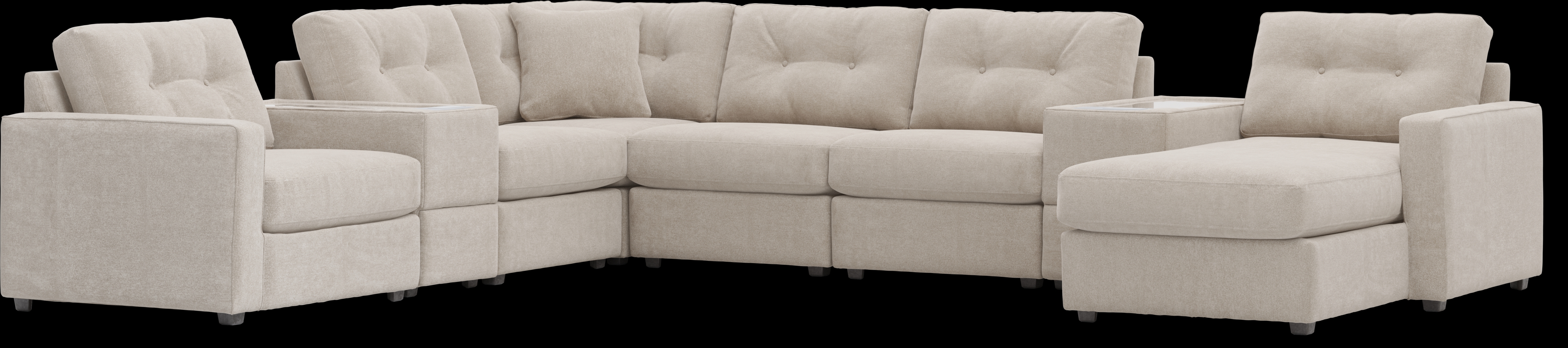 Beige 8 Pc Power Reclining ModularOne with Media Consoles - Thumbnail - Image 3