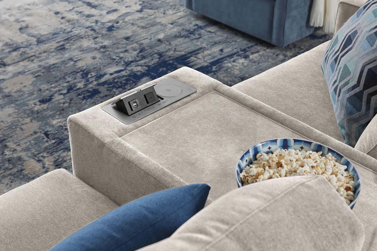 Beige 8 Pc Power Reclining ModularOne with Media Consoles - Thumbnail - Image 3