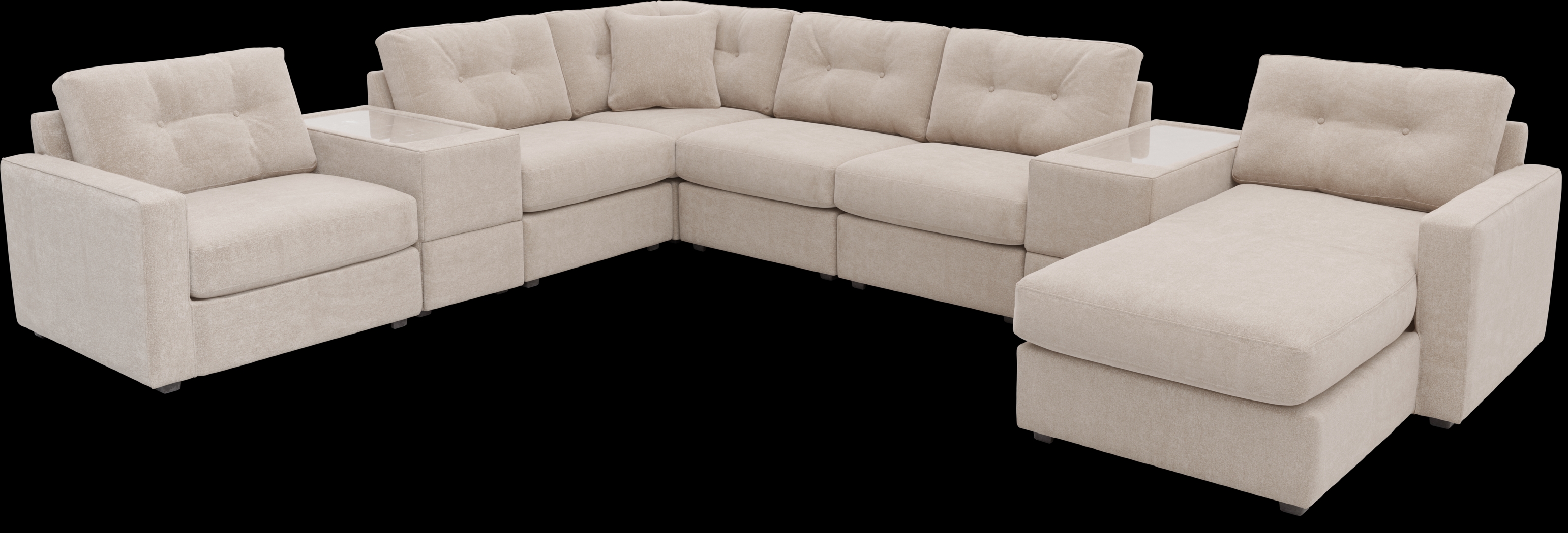 Beige 8 Pc Power Reclining ModularOne - Thumbnail - Image 1