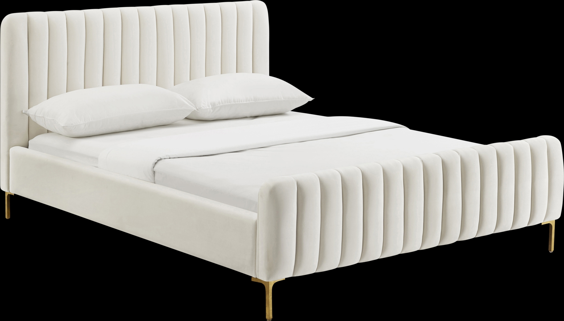 Beineke Cream Queen Bed - Thumbnail - Image 1