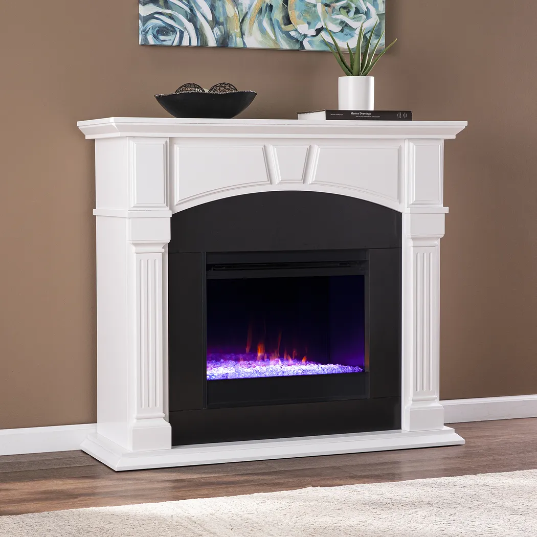 Bekonscot I White 48 in. Console With Color Changing Electric Fireplace - Image 6
