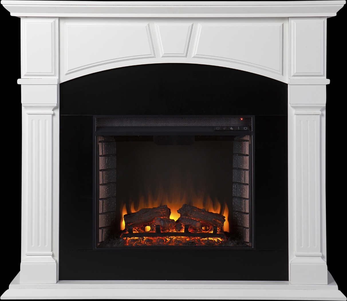 Bekonscot II White 48 in. Console With Electric Log Fireplace - Thumbnail - Image 2