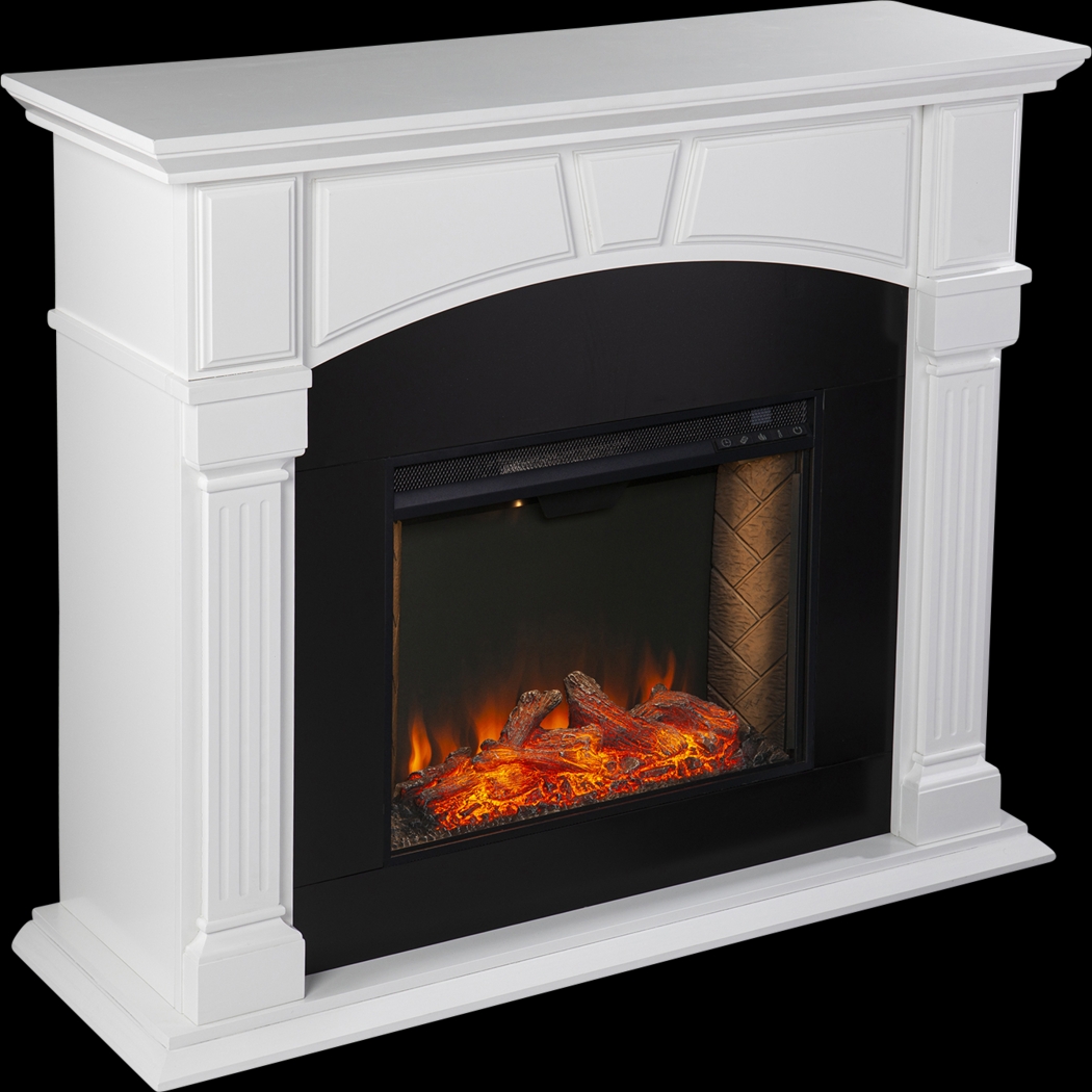 Bekonscot III White 48 in. Console With Smart Electric Fireplace - Thumbnail - Image 1