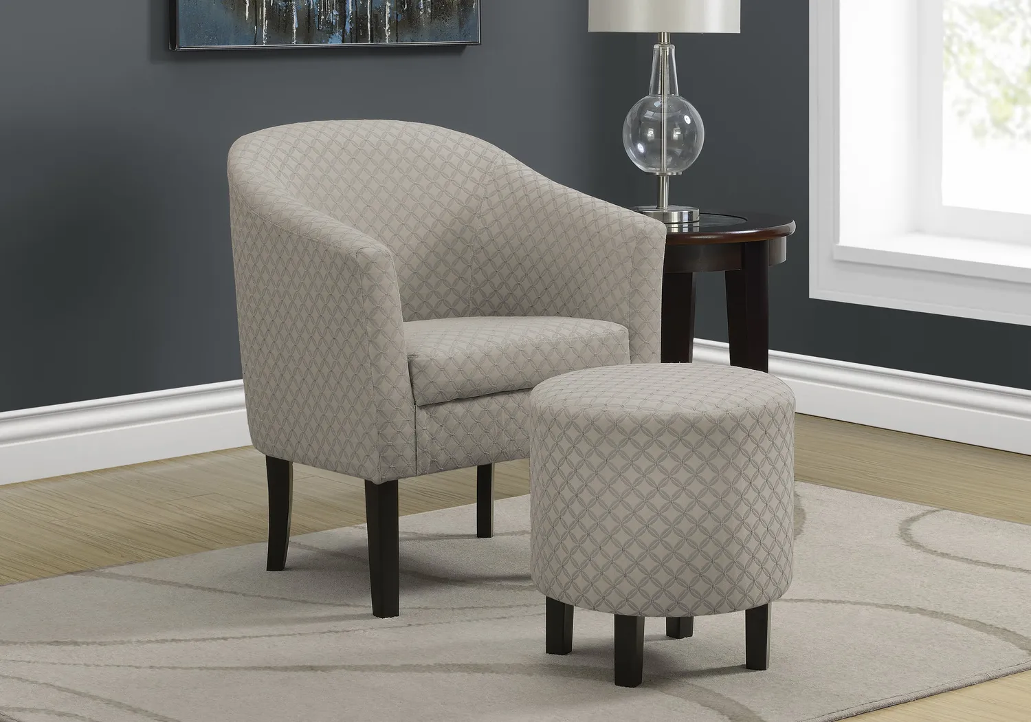 Belcaro Light Gray Accent Chair - Thumbnail - Image 2