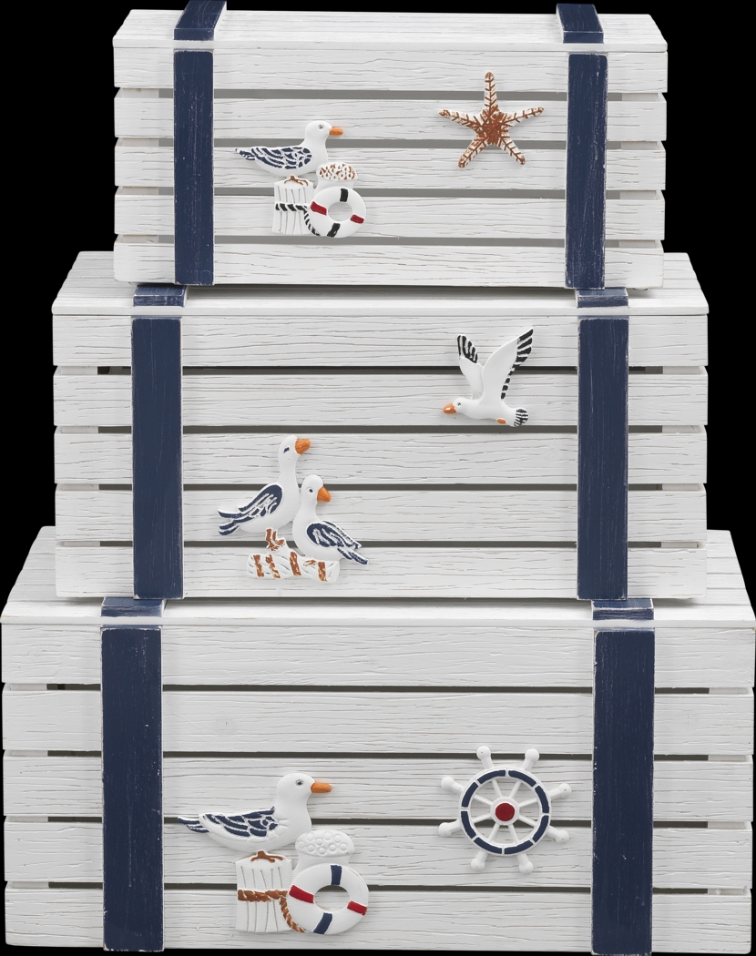 Belcher White Nesting Trunks, Set of 3 - Thumbnail - Image 2