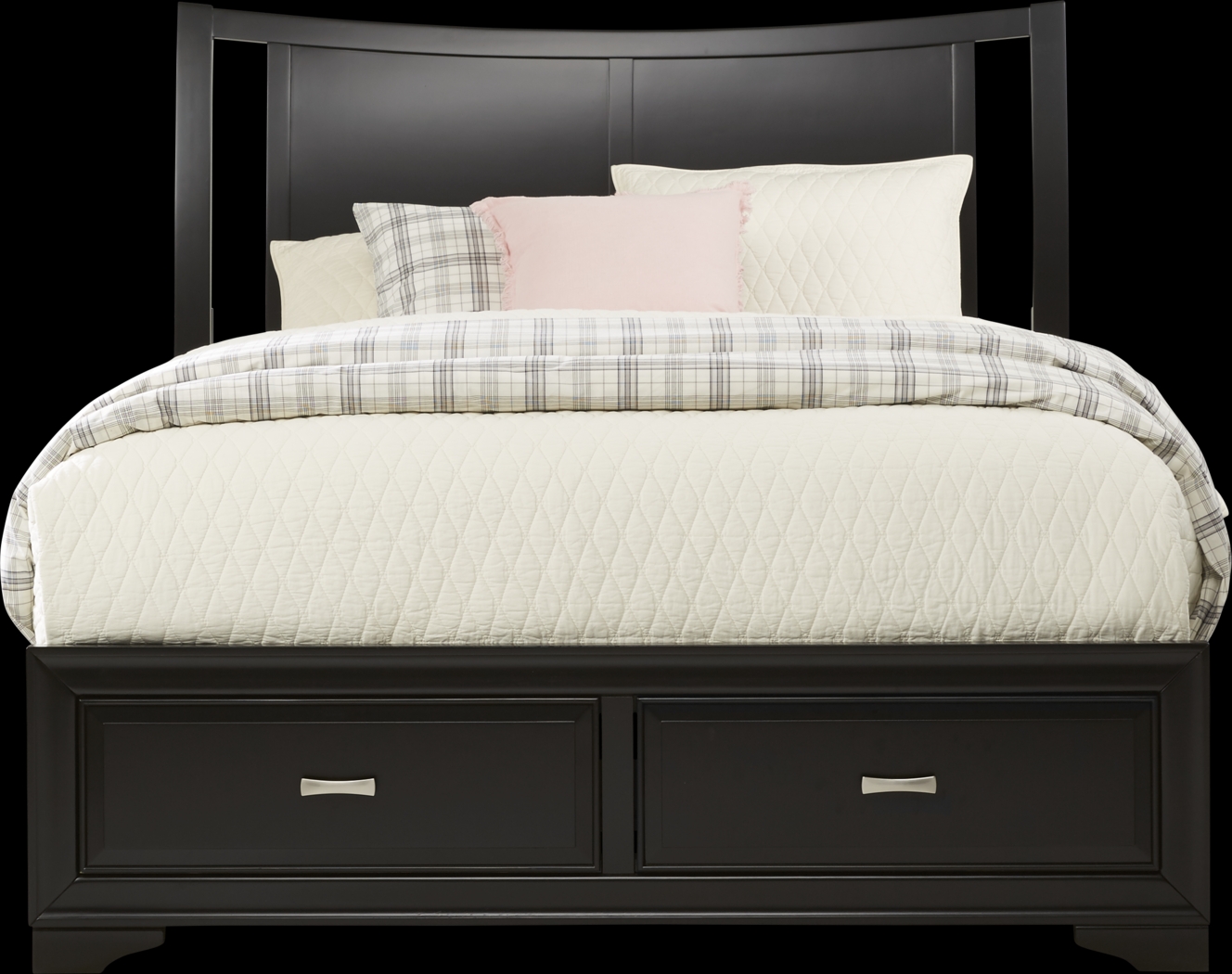 Belcourt Black 3 Pc King Curved Sleigh Bed with Storage - Thumbnail - Image 3