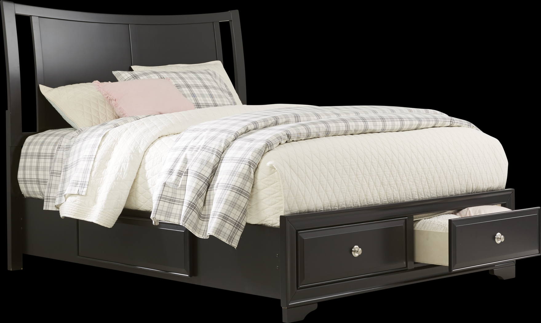 Belcourt Black 3 Pc King Curved Sleigh Bed with Storage - Thumbnail - Image 5