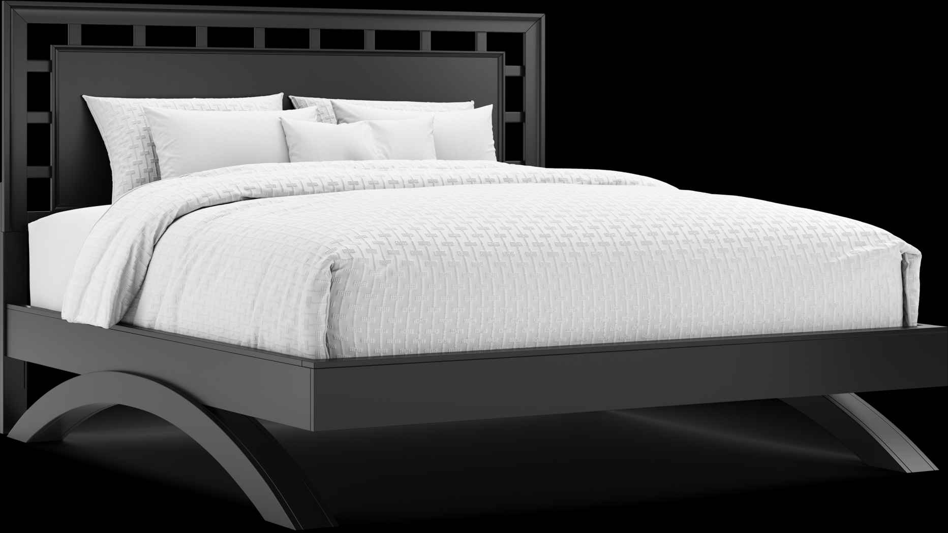 Belcourt Black 5 Pc King Lattice Arch Bedroom - Thumbnail - Image 2