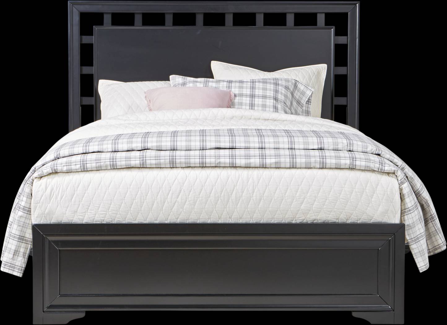 Belcourt Black 3 Pc King Lattice Bed - Thumbnail - Image 1