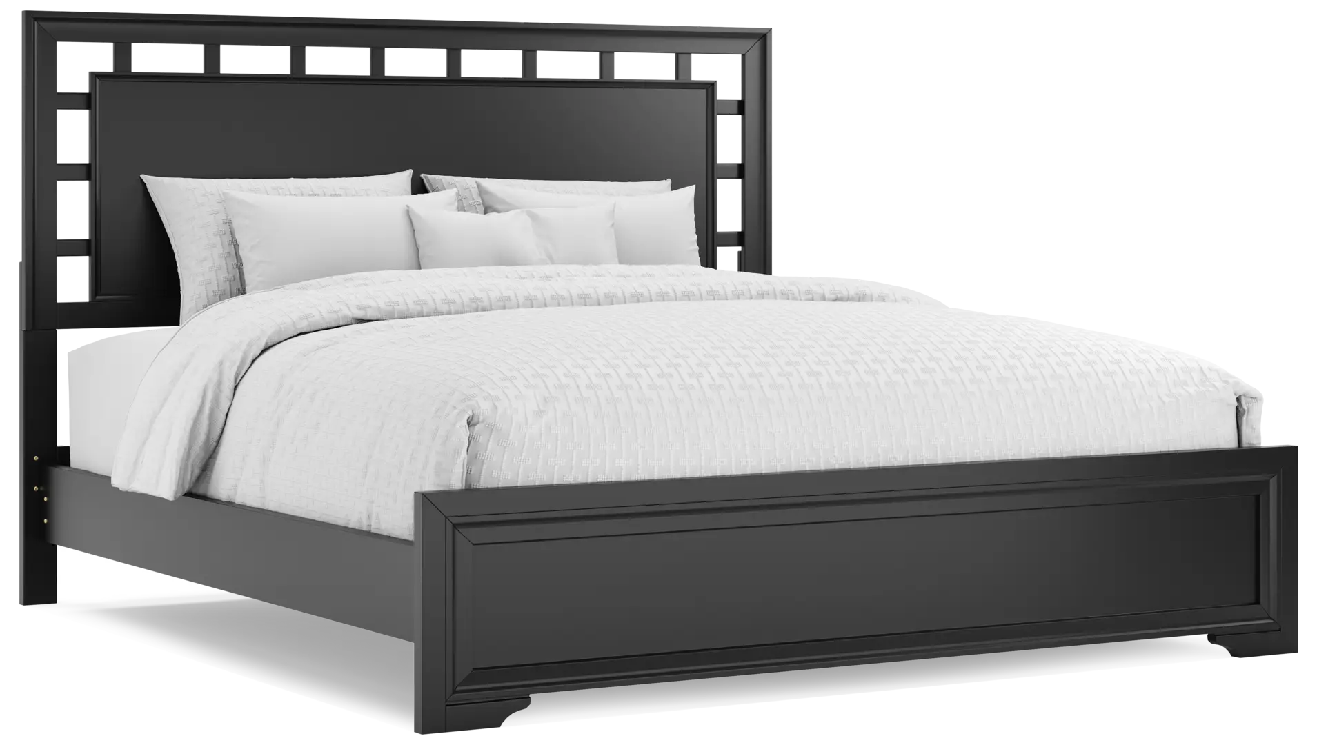 black 3 pc king lattice bed