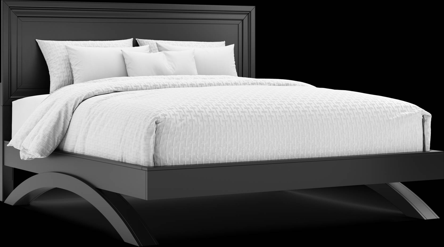 Belcourt Black 3 Pc King Panel Arch Bed - Thumbnail - Image 1