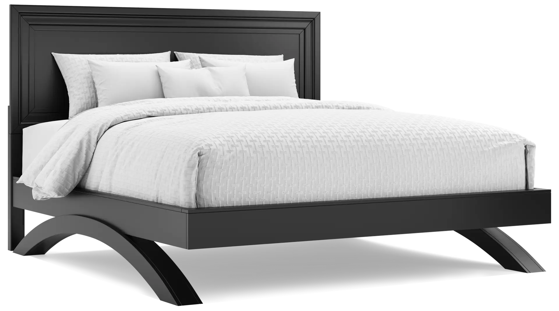 black 3 pc king panel arch bed