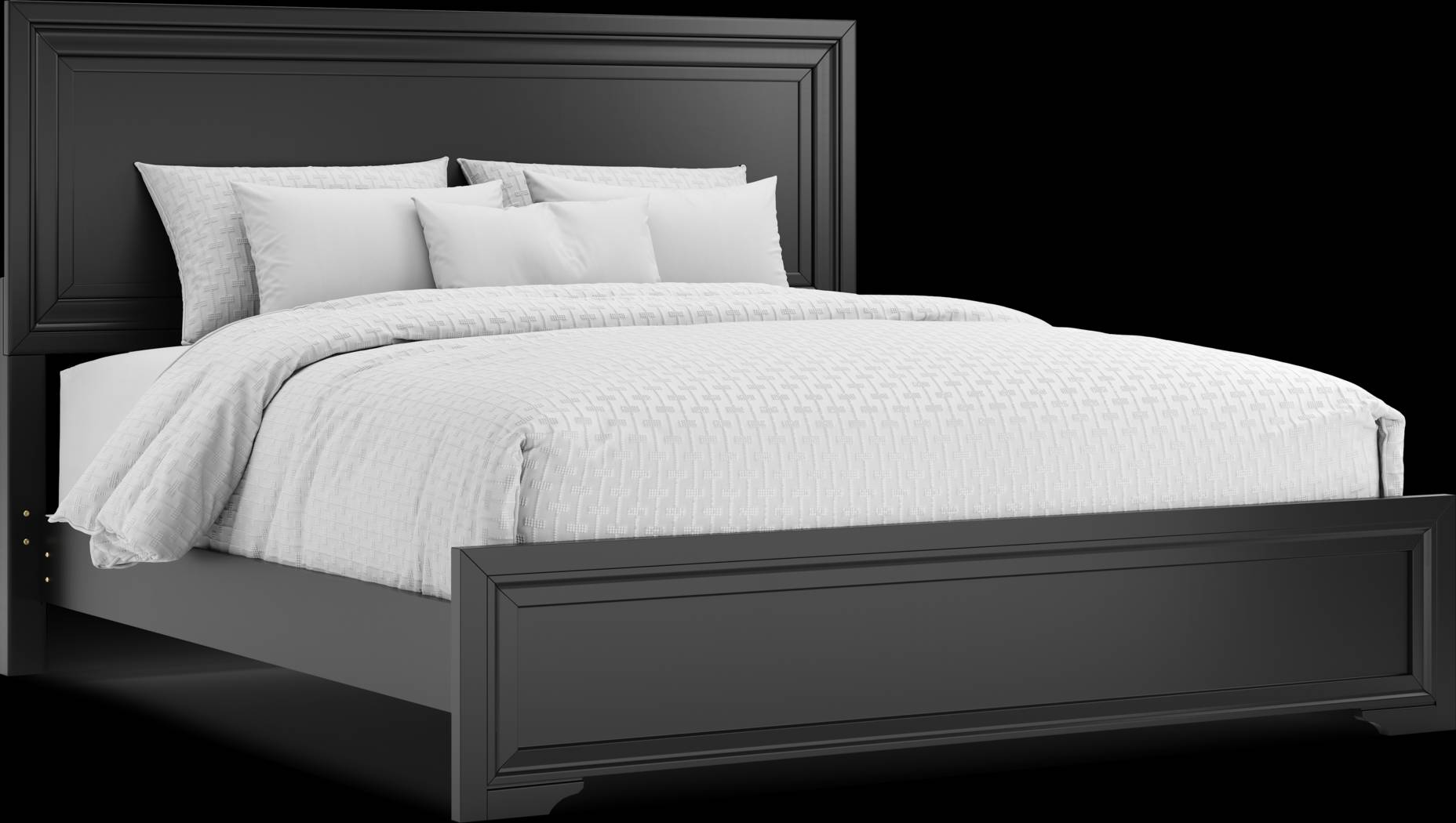 Belcourt Black 3 Pc King Panel Bed - Thumbnail - Image 1