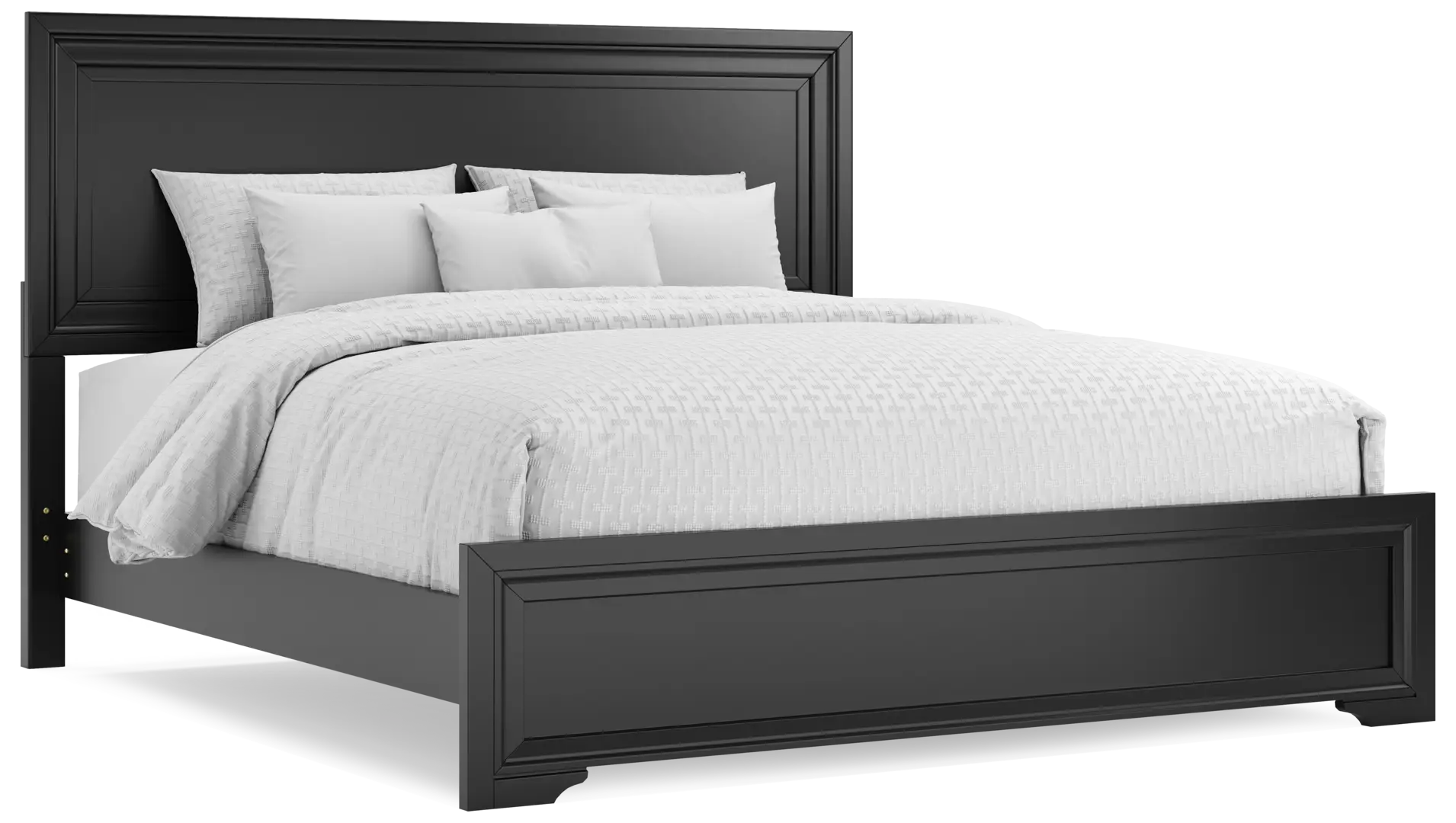 black 3 pc king panel bed